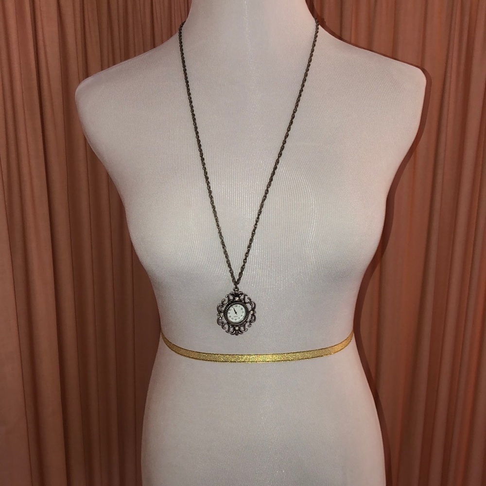 Long clock necklace